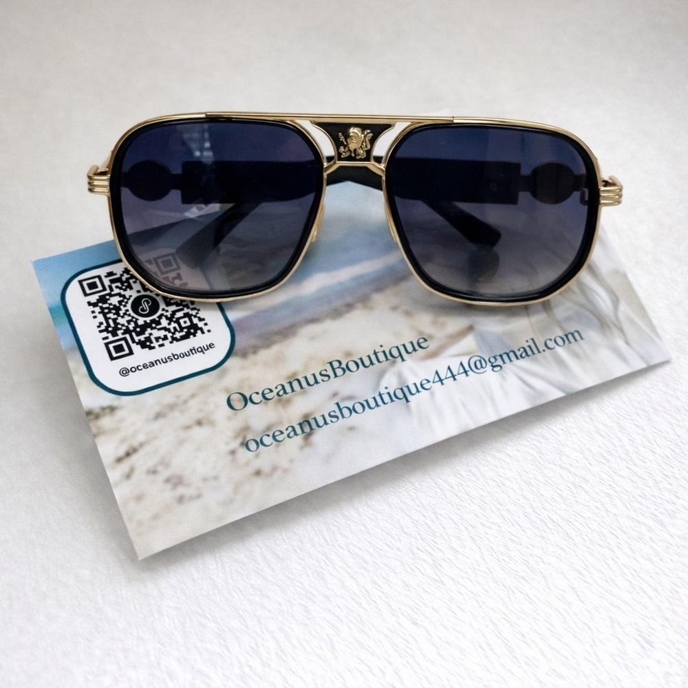 🆕Chic black gold luxurious aviator sunglasses